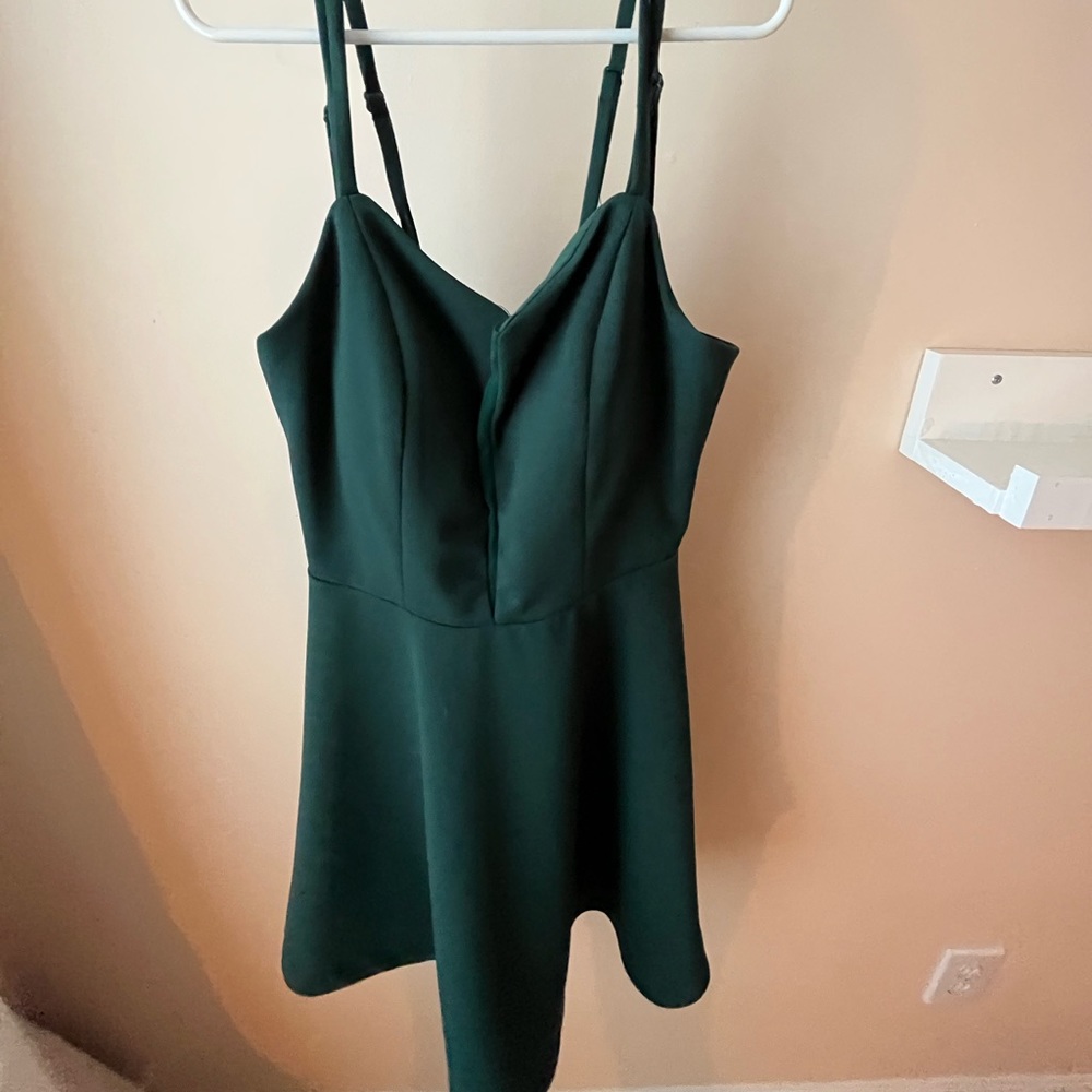 Macy’s Teezeme Junior’s Dark Green Mini dress - Picture 2 of 4